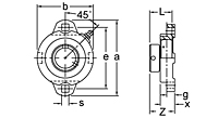 Eccentric Collar Locking Two-Bolt Flange Unit, KHFX200 Series-2