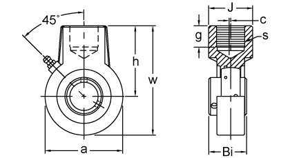 Item # UCECH208-24, Set Screw Locking Hanger Bearing Unit, UCECH200 Series  On AMI Bearings Inc.