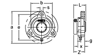 Accu-Loc® Concentric Collar Locking Three-Bolt Flange Unit, UETM200 Series-2