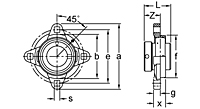 Eccentric Collar Locking Four-Bolt Flange Unit, UGGFDR200 Series-2